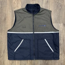 Cintas United Airlines Reflective Vtg Zip Up Vest Men Large Nylon Shell Pockets