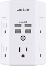 5 Outlet Extender Surge Protector Multi Plug Wall Adapter USB Charger Ports with