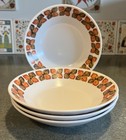NORITAKE Progression SOUTHERN GLOW China Soup/Cereal BOWLS Red/Brown Flower XLNT — photo 2