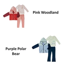 Member's Mark Girl's 3 Piece Cozy Full Zip Hooded Jacket Set
