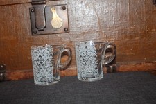 2 Stück Senseo Glas Douwe Egberts Henkelglas Kaffeeglas Muster