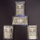 G.S. Silver 4 x 1 oz 999 Bullion Bars Buffalo Design Silver Bar Lot