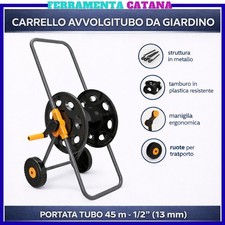 avvolgitubo da giardino carrello per tubo acqua irrigazione 45 mt in metallo