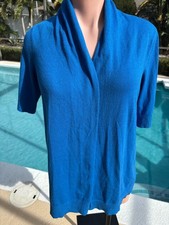 Chico's Open Front Cardigan Blue Sz 1 Sweater Cardigan