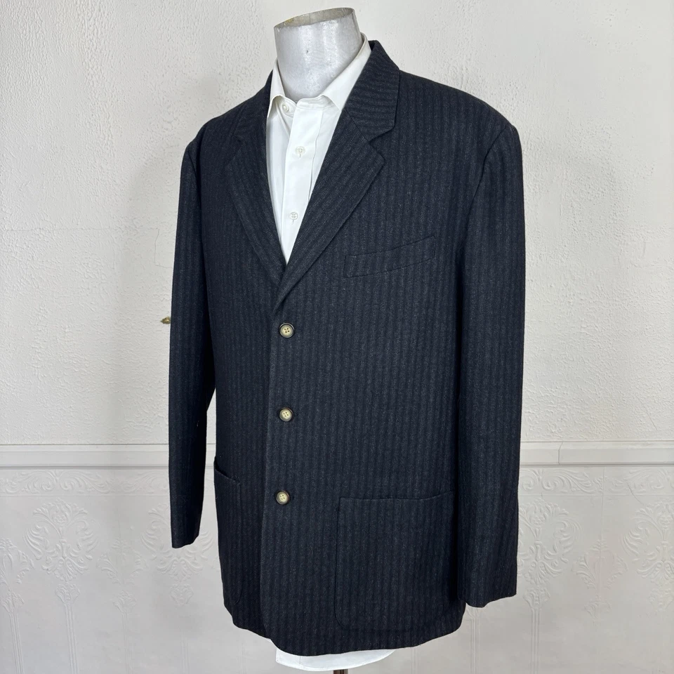 Traje Estructura 2 Piezas Hombre L 42 44R 34x31 Negro Gris Suave Sin Estructura Italia Foto 4 de 4