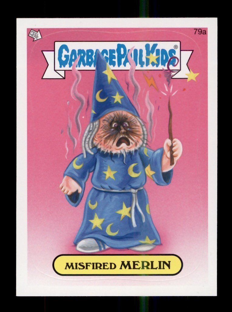 Misfired MERLIN #79a Garbage Pail Kids 2013 Mini trading card — raw and PSA graded price guide