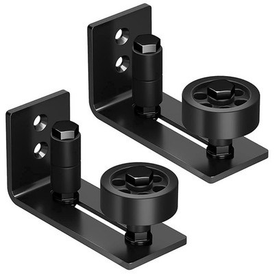 SKYSEN 2 Pack Barn Door Floor Guide Wall Mount Stay Roller,8 Setup Options, F...