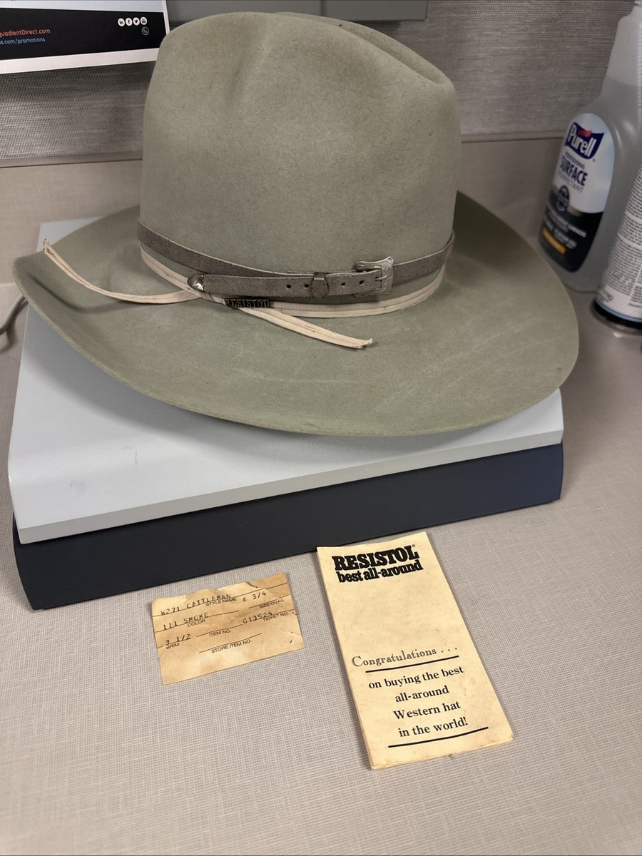 帽子 RESISTOL CATTLEMAN 4xxx VTG RESISTOL CATTLEMAN 4XXX SELF-CONFORMING WESTERN HAT 6 3