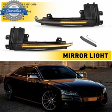 2PCS Dynamic LED Side Mirror Turn Signal Light Blinker For Audi A4 A5 S5 A3 B8.5