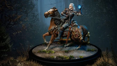 THE WITCHER 3 🐺 WILD HUNT Statue GERALT AND ROACH 🐎 Statue NEW Dark Horse - Photo 1/4