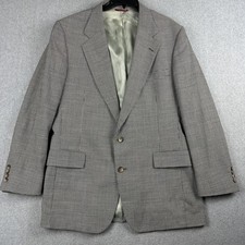 Jos A Bank Blazer Mens 44L Gray Check Tweed Sport Suit Coat Jacket Classic Fit