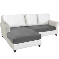 Sectional Couch Cushion Covers 3 Pieces Velvet Separate L Shape Stretch Sofa
