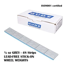 GUDE 1/2 oz, 0.50 oz. GRAY Adhesive Stick on Wheel Weights, 288pc/Box, 48 Strips