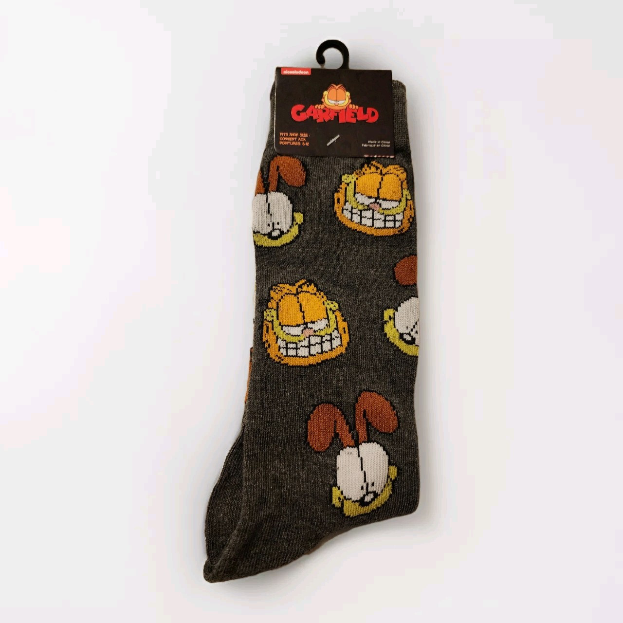 Garfield and Odie Cartoon Funny Men’s Crew Socks – Size 6-12