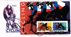 Dr Jim Stamps 1996 Cycling Souvenir Sheet First Day Issue Artmaster Monarch Size