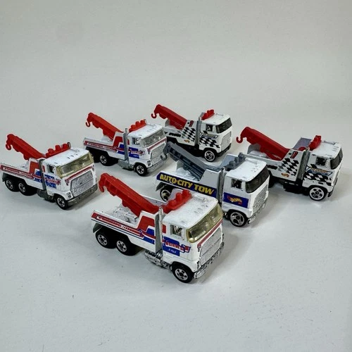 Hot Wheels 1981 Tow Truck Lot x6 Vintage Diecast Auto City Ace Hire Wrecker 1:64