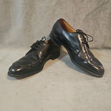 Vtg 1969 Florsheim Canfield 20623 Arch Prop Black Calf Nst Split Toe 9.5