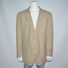 Mint JOS A BANK Linen Wool Tan Two Button Blazer Sport Coat 50L