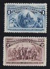 CKStamps: US Stamps Collection Scott#230 231 1c 2c Columbian Mint LH OG