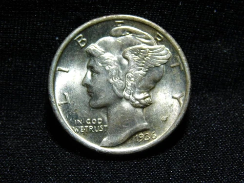 US 1936 MERCURY DIME BU