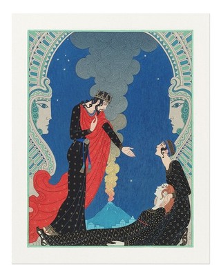 Elegante Art-Deco-Wandkunst mit mythischem Thema Mythische Szene Wand