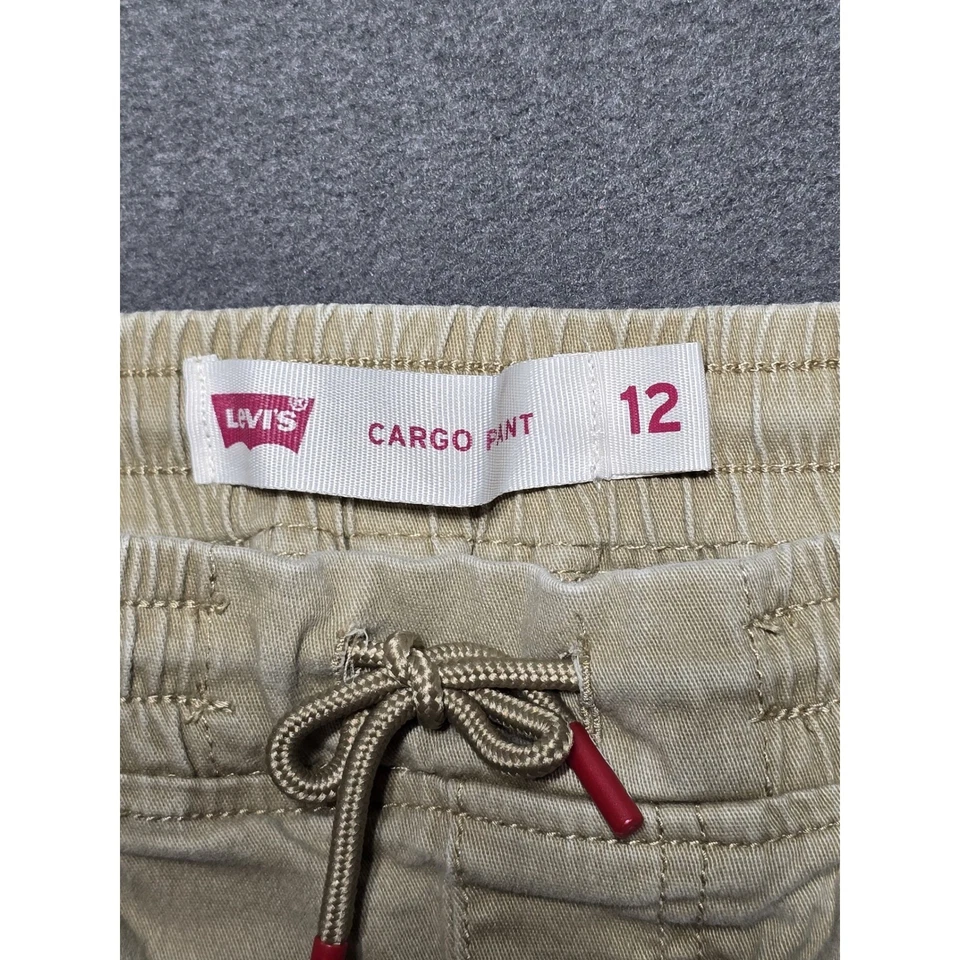 Levi's Boys Cargo Pants Size 12 Beige Twill Adjustable Waist Utility - Image 3 of 4