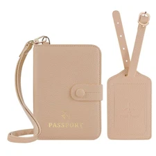 Passport Holder RFID Protected Wallet and Luggage Tag with Protection Cover T...