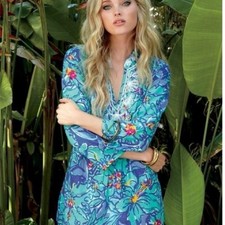 Lilly Pulitzer Sarasota Blue Iris Mai Tai Tunic Top X-Small