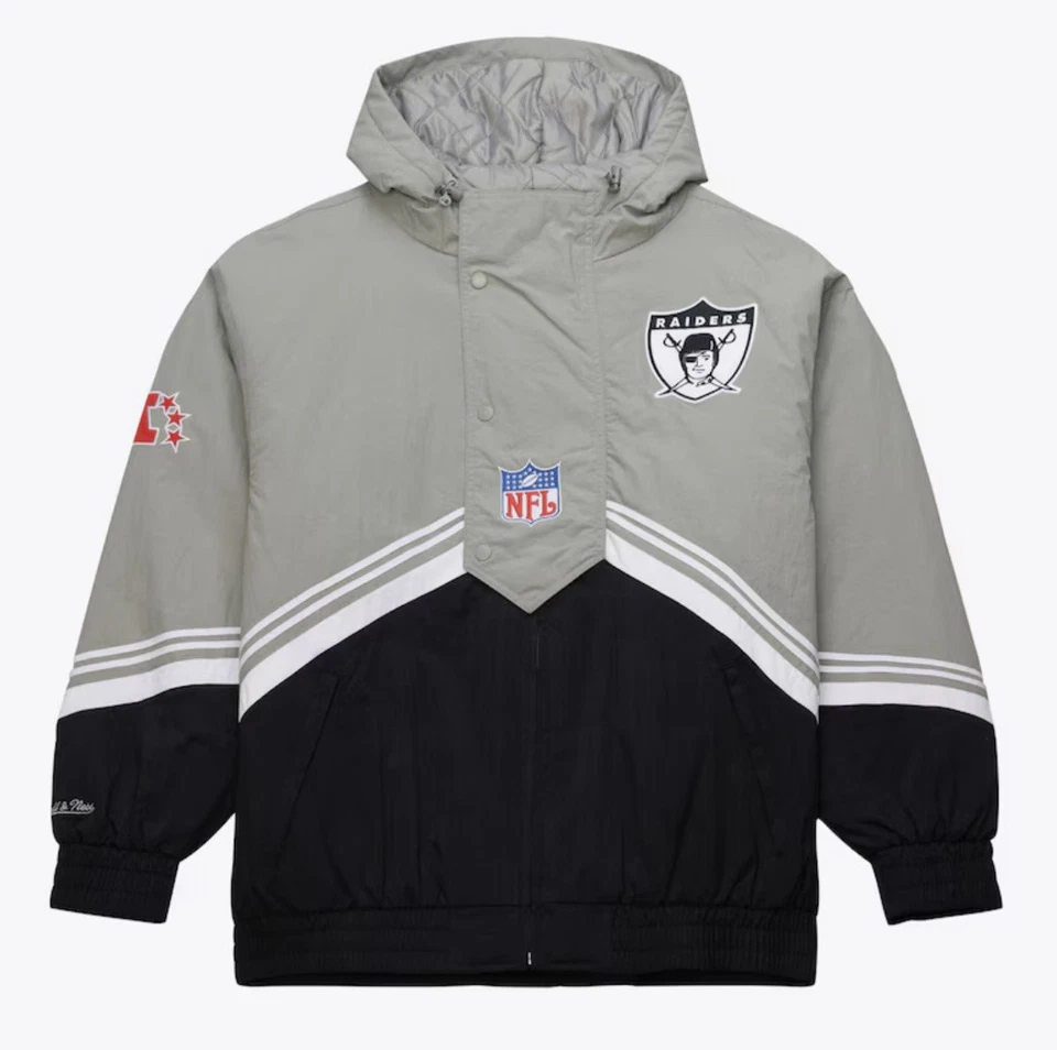 Mitchell & Ness OAKLAND Raiders Chaqueta retro para hombre 2XL NWT NFL Retro Foto 2 de 4