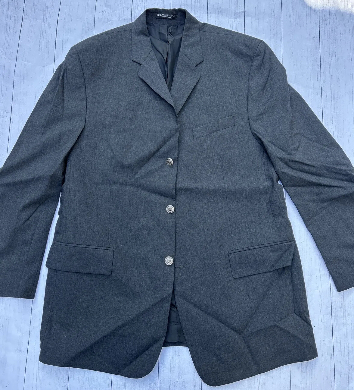 DKNY Essentials Men's Wool Three Button Blazer Bl… - image 1