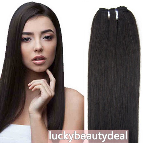 Sew in Weft Human Hair Extensions Double Weave Real Human Hair Bundles Straight - Picture 29 of 94