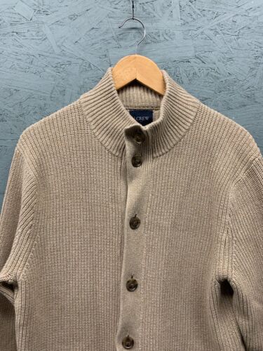 J.Crew Herren Strickjacke Pullover hellbraun groß Baumwolle Knopfleiste Schalkragen - Bild 2 von 9