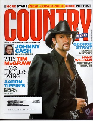 Country Weekly September 14 2004 Tim McGraw Jennifer Hanson Billy Currington