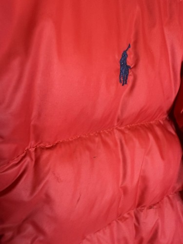 POLO RALPH LAUREN Red Duck Down Puffer Hoodie Jacket Coat USA Flag Youth S 8 - Picture 7 of 10
