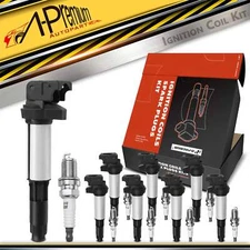 A-Premium 8x Ignition Coil & IRIDIUM Spark Plug Kits for BMW E60 E63 E64 E65 E53