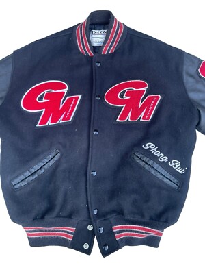 りこ Vtg Delong Groveport Cruisers Football Leather Wool Varsity