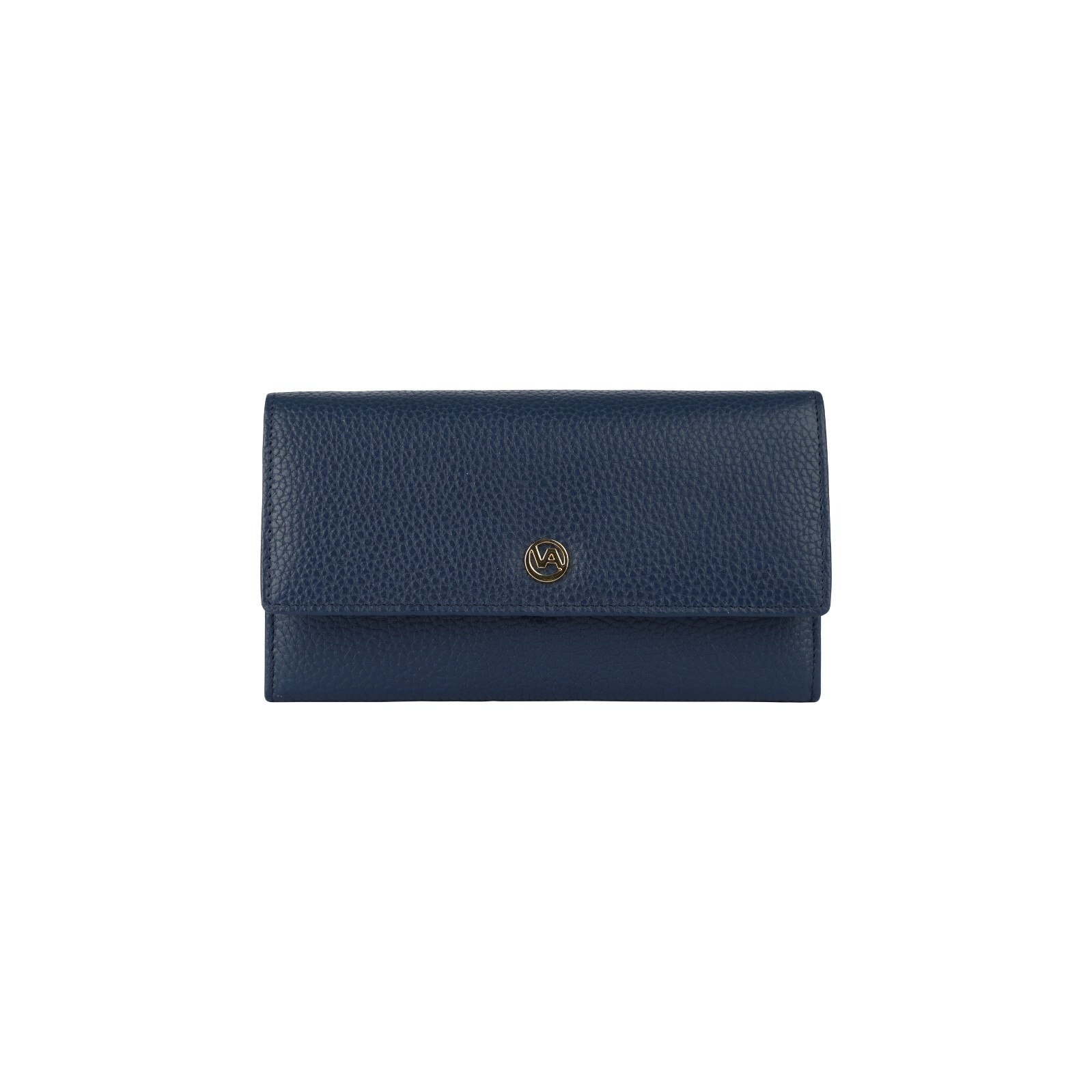 Vera Pelle Women's Wallet, Italian Leather , 14 Cards, ID , Blue ,Made in Italy