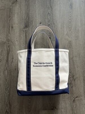 Small LL Bean Boat and Tote Canvas Bag Mini Navy Blue