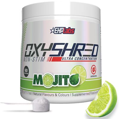 EHP Labs OxyShred Non Stimulant Pre Workout Powder - Stim Free Pre Workout Ca...