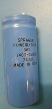 Capacitors, Aluminum Electrolytic, SPRAGUE 36D 1400uF-250VDC, MADE IN USA