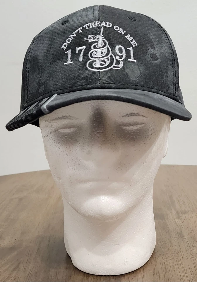Don't Tread On Me 2nd Amendment Kryptex Bordado Exterior Gorra Sombrero Negro Gris Foto 2 de 4