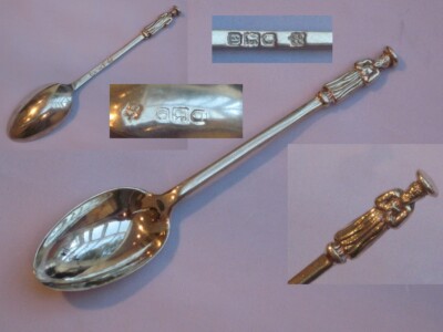 English Sterling Silver Victorian Seal End Apostle Spoon Josiah