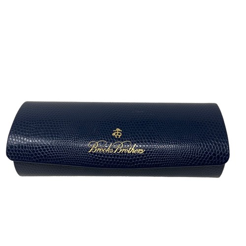 Brooks Brothers Leather Hard Sunglasses / Glasses Case w/ Cloth - Picture 2 of 5