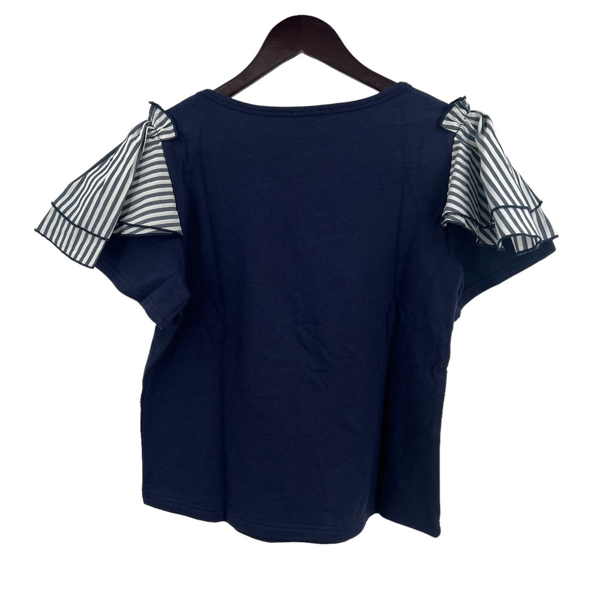 Parker Blue Tee Striped Flutter Sleeve Size Small New | eBay