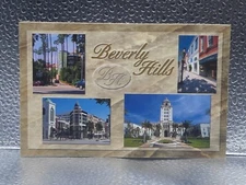 Beverly Hills, California Rodeo Drive Hotel & City Hall Topographical Postcard