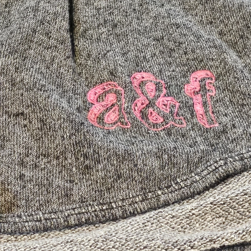 ABERCROMBIE & FITCH SZ KIDS XL GRAY SHORTS FLEECE MINI LOUNGEWEAR PINK LOGO - Image 2 of 4