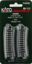 Kato Curved Roadbed Track Section Unitrack 15-Degree - N Scale Nickel Silver