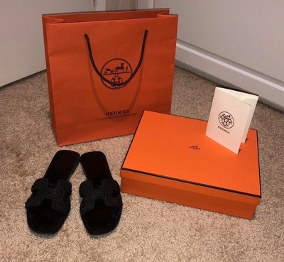 hermes red oran sandals