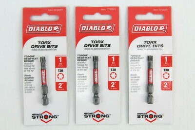 Lot of 3 Packs Diablo T30 Torx Drive Bits