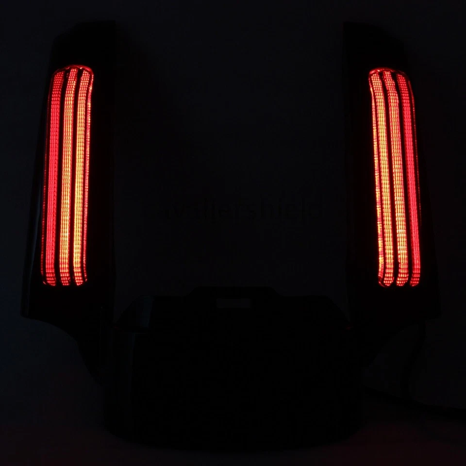 Lente negra/amarilla/roja guardabarros trasero extensión fascia luz LED para Harley Touring Foto 3 de 4